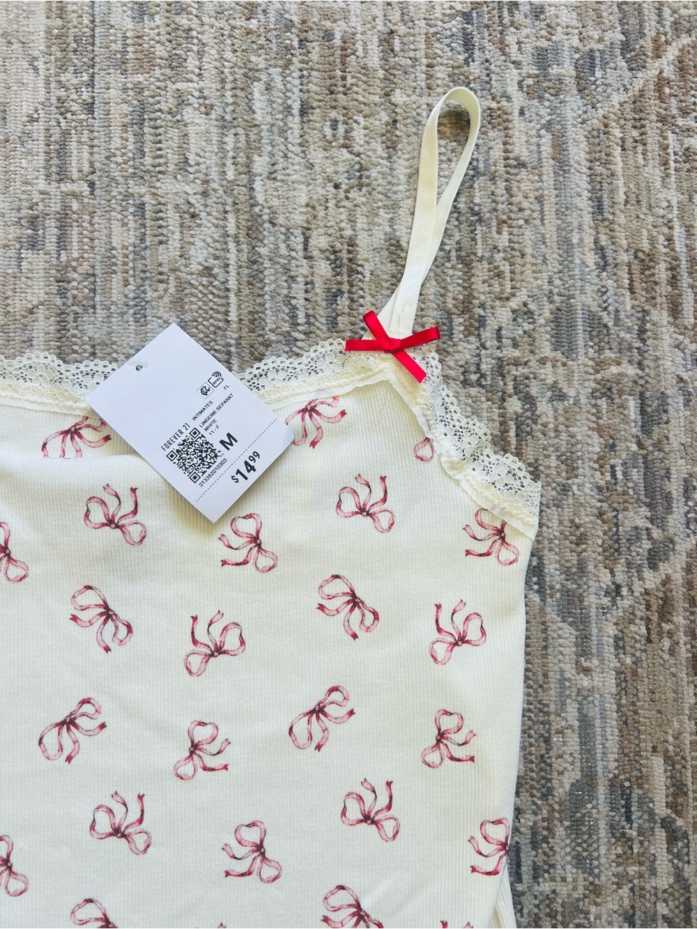 Forever 21 Cream Lace Bow-Print Bodysuit - Picture 2 of 6